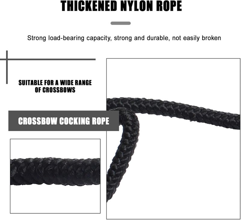 SOPOGER Crossbow Cocking Rope, Crossbow Cocking Device T Handle Crossbow Draw Assist, Crossbow Pull Cord Rope Cocker String Puller Assist Tool - Image 5